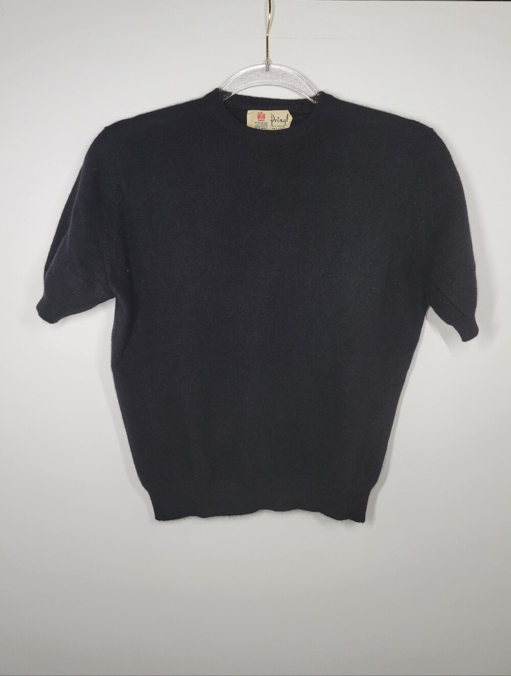 Pringle Of Scotland Black 100% Cashmere Short Sleeve Sweater Jumper Top Women S